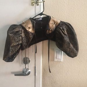 Brand new never worn gold brown studded bolero